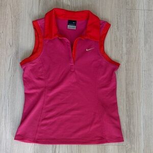 Nike Red and Pink Sleeveless Polo